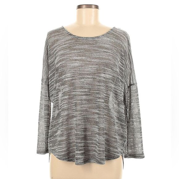 OLIVE & OAK DOLMAN SLEEVE GRAY MARLED KNIT SWEATER TOP SIZE SMALL - Picture 1 of 6